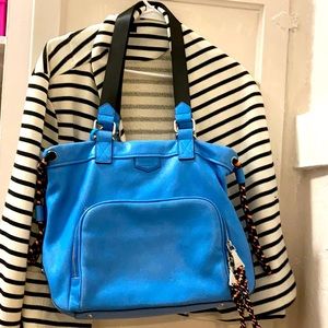 Aimee kestenberg leather blue tote bag